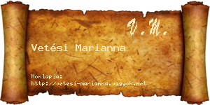 Vetési Marianna névjegykártya